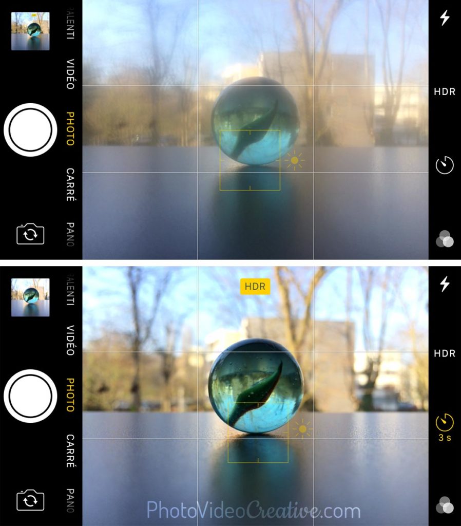 With and without fingerprints on smartphone lens