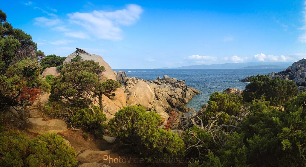 Panorama horizontal de Punta di Campomoro in Corsica