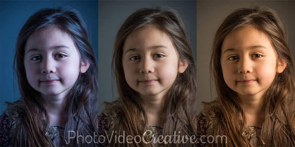 Cold, Neutral and Warm White Balances developed for a Photo Portrait