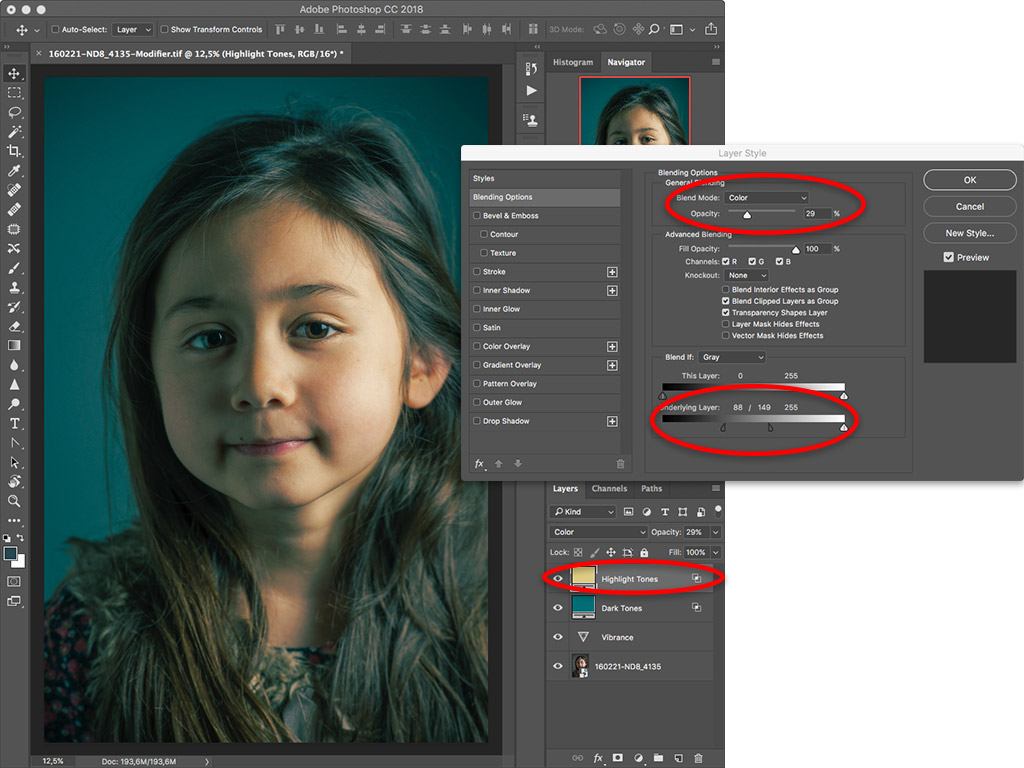 Color grading a portrait photo in Adobe Photoshop