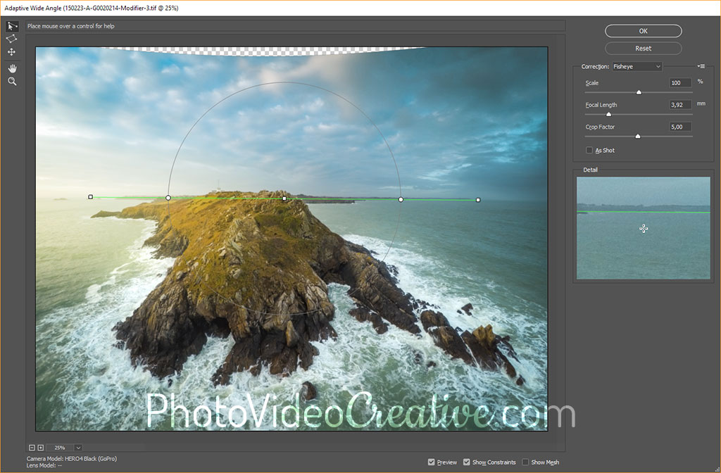 Adaptive Wide Angle Correction in Photoshop